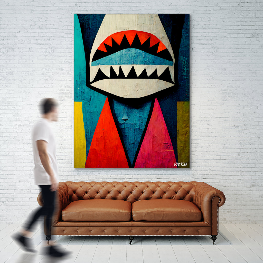 Caution Shark! by Ramon Souza on GIANT ART - blue digital painting