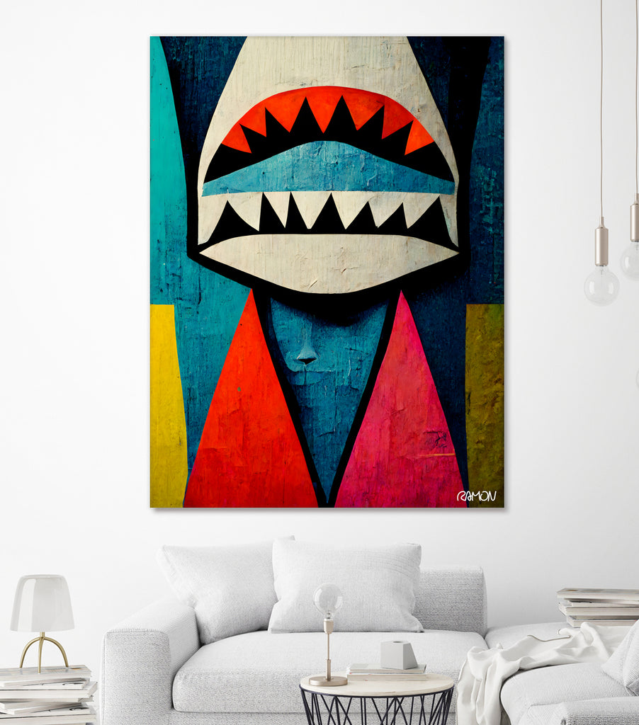 Caution Shark! by Ramon Souza on GIANT ART - blue digital painting