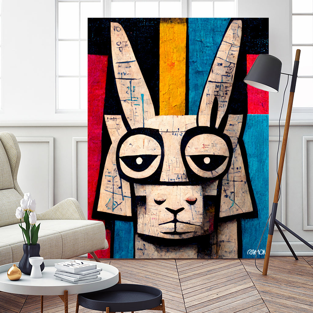 Einstain llama by Ramon Souza on GIANT ART - white digital painting