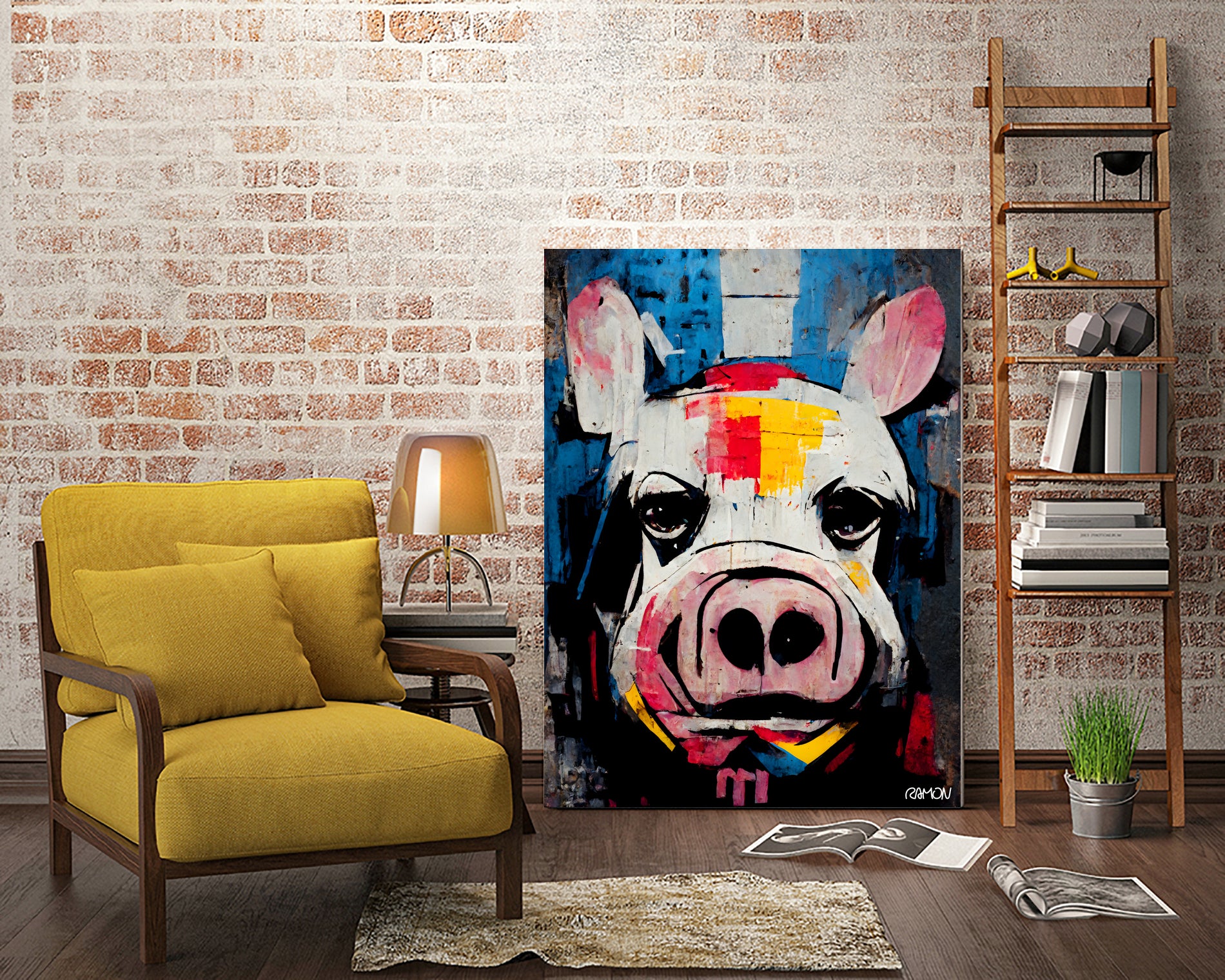 White Pig by Ramon Souza on GIANT ART - white digital painting