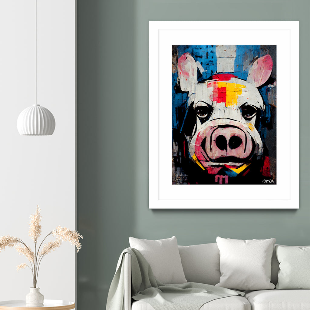 White Pig by Ramon Souza on GIANT ART - white digital painting