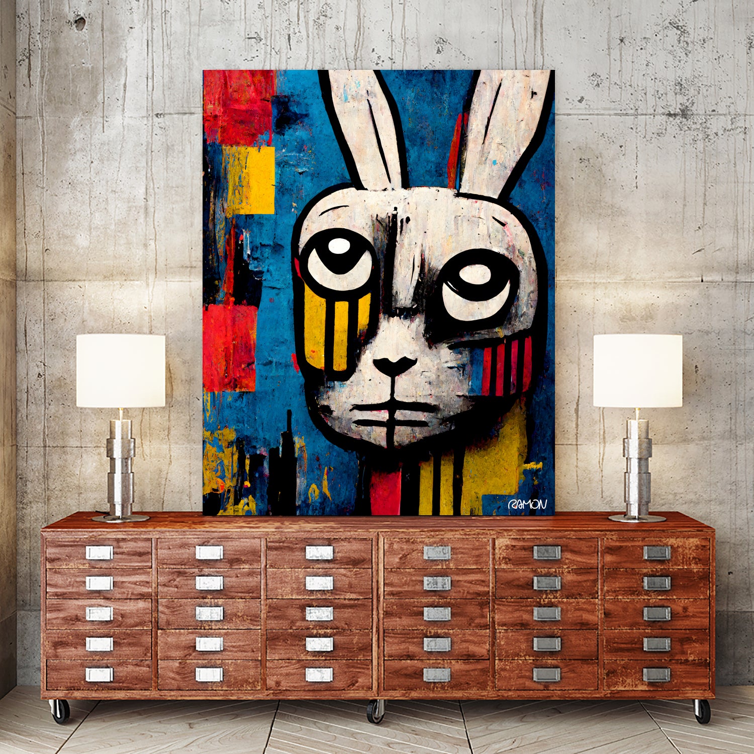 Zabbity the Rabiit by Ramon Souza on GIANT ART - blue digital painting