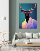 retro deer by M Maisur Amin on GIANT ART - black digital painting
