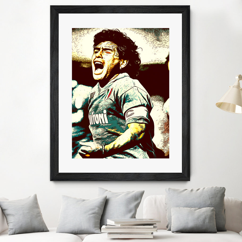 MARADONA SOCCER SPORT by MAX HARD on GIANT ART - orange vector illustration