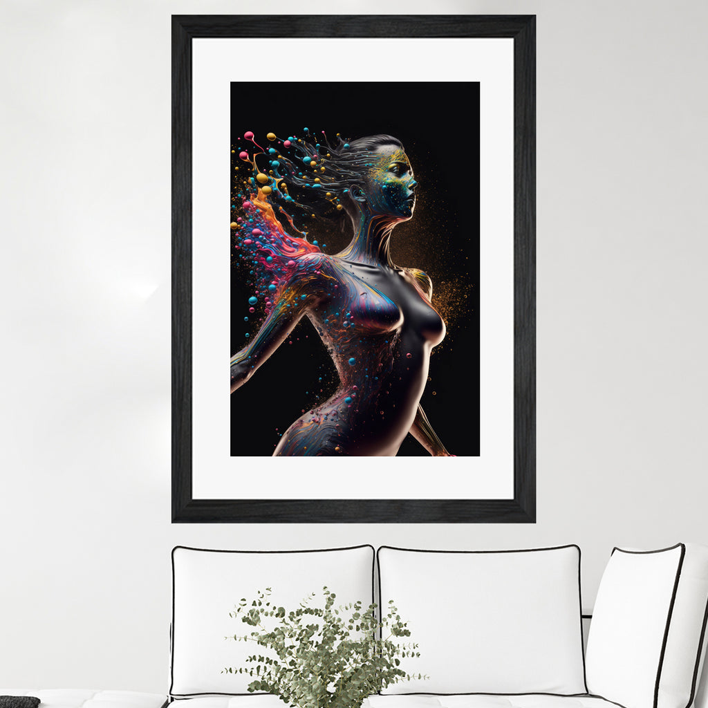 Woman from colors splash by Studio OMG on GIANT ART - gray digital painting