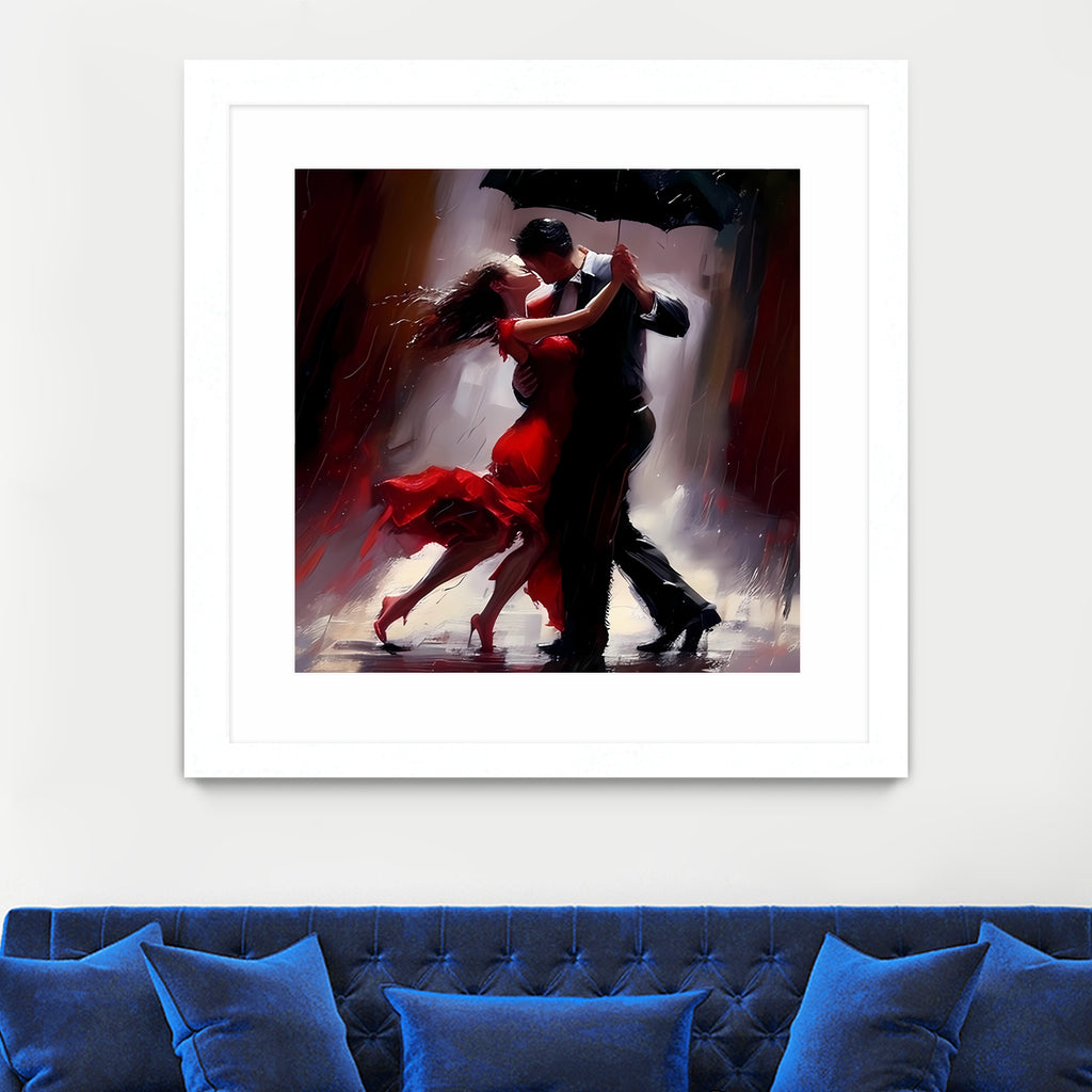 Tango in the rain. by Ievgeniia Bidiuk on GIANT ART - red digital painting