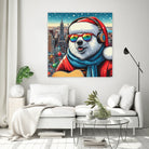 XMAS POLAR BEAR NYC 2 by OTIS PORRITT on GIANT ART - red digital painting
