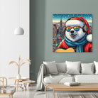 XMAS POLAR BEAR NYC 2 by OTIS PORRITT on GIANT ART - red digital painting