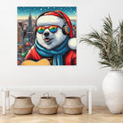 XMAS POLAR BEAR NYC 2 by OTIS PORRITT on GIANT ART - red digital painting