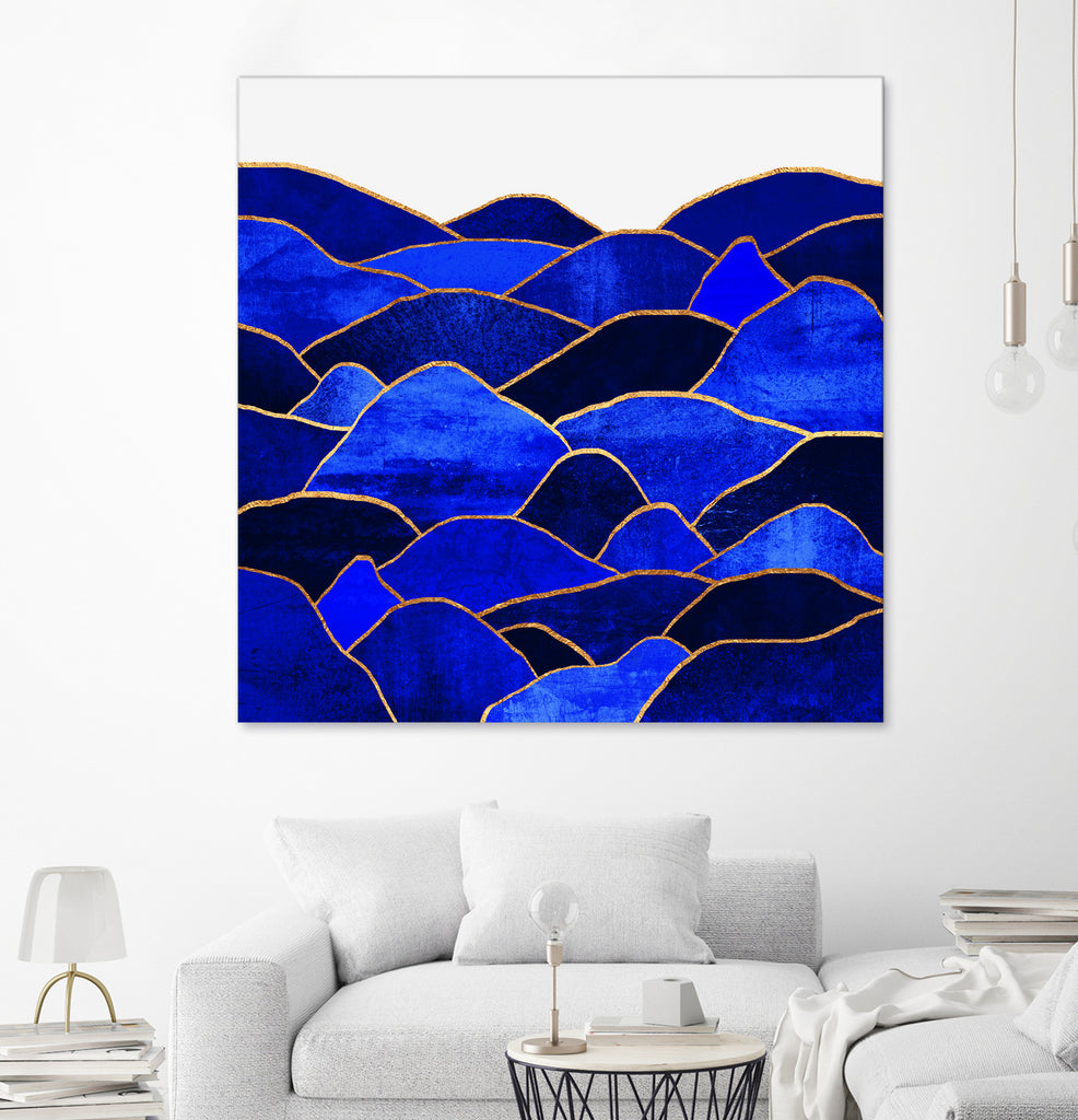 Blue Hills by Elisabeth Fredriksson on GIANT ART - blue mixed media