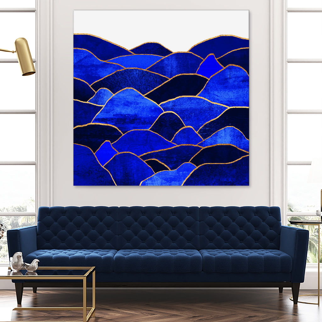 Blue Hills by Elisabeth Fredriksson on GIANT ART - blue mixed media