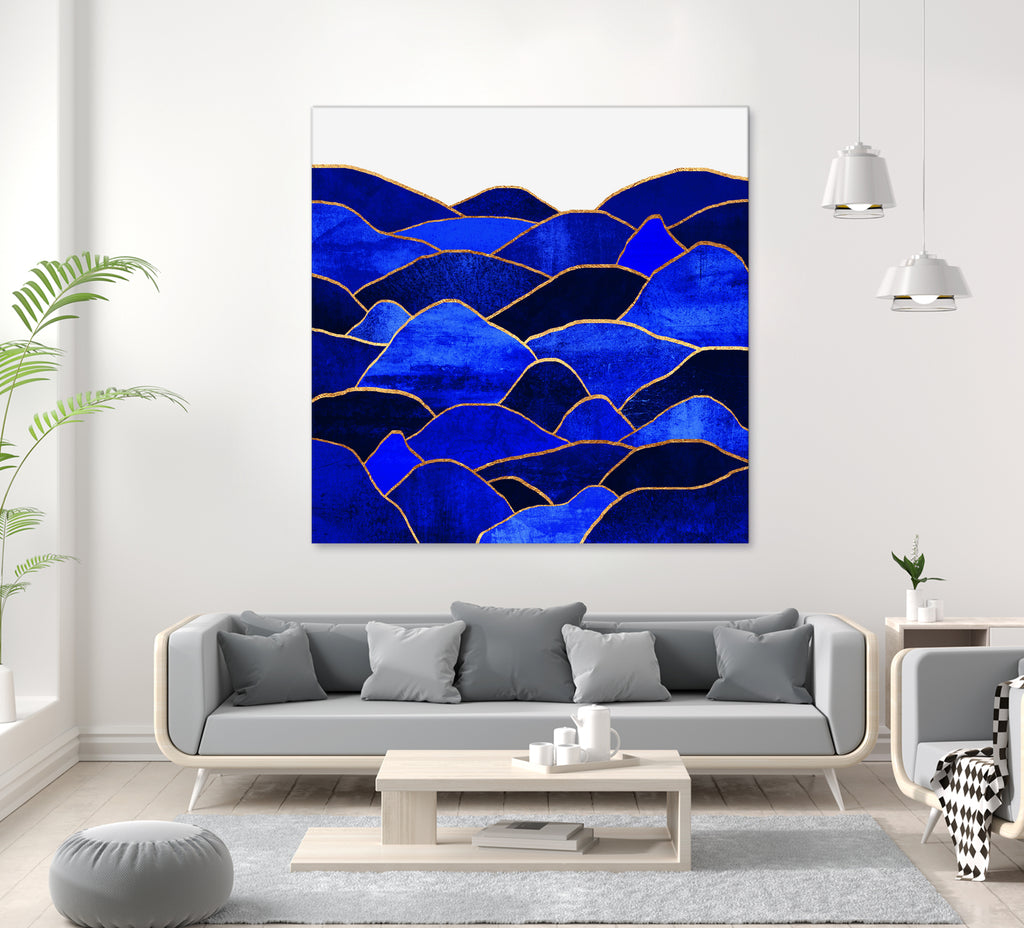 Blue Hills by Elisabeth Fredriksson on GIANT ART - blue mixed media