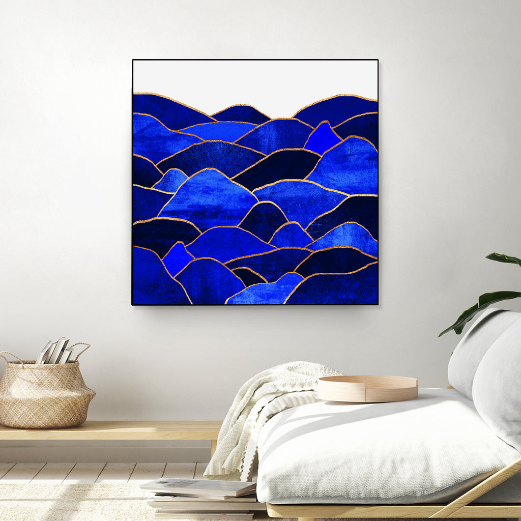 Blue Hills by Elisabeth Fredriksson on GIANT ART - blue mixed media