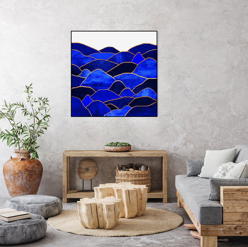 Blue Hills by Elisabeth Fredriksson on GIANT ART - blue mixed media