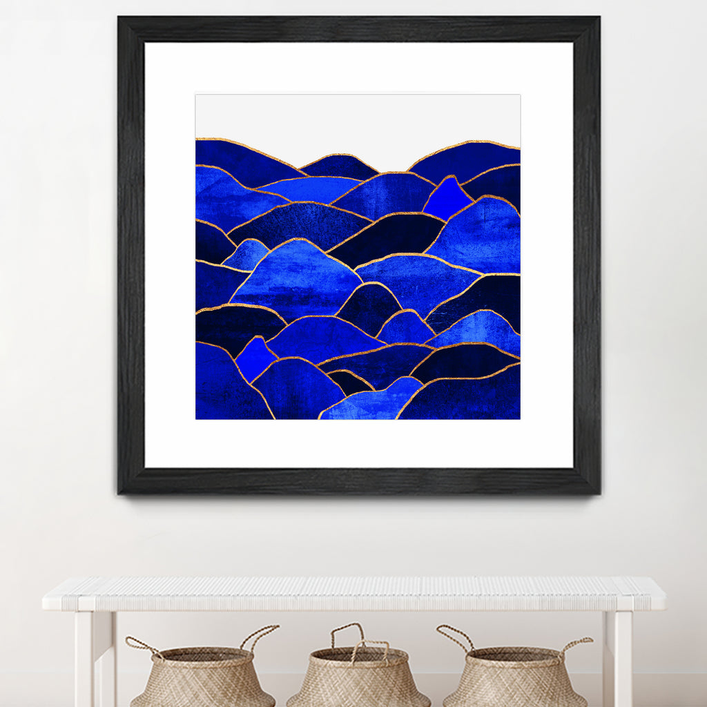 Blue Hills by Elisabeth Fredriksson on GIANT ART - blue mixed media