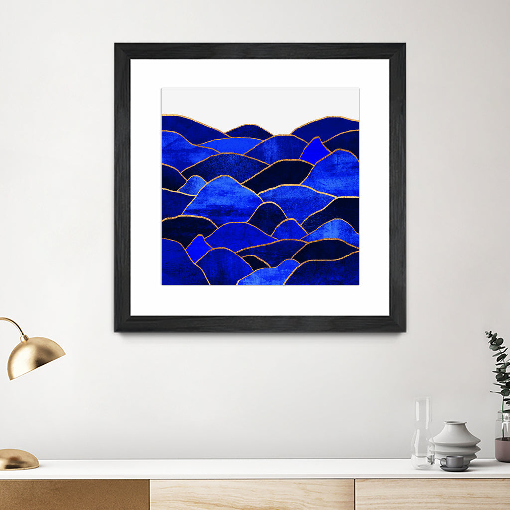 Blue Hills by Elisabeth Fredriksson on GIANT ART - blue mixed media