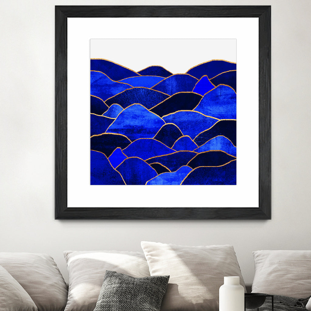 Blue Hills by Elisabeth Fredriksson on GIANT ART - blue mixed media