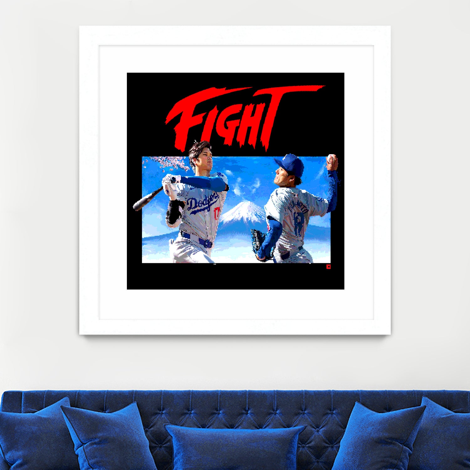 16-bit Fighters by Claudia Labarca on GIANT ART - blue digital painting