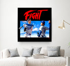 16-bit Fighters by Claudia Labarca on GIANT ART - blue digital painting