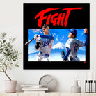 16-bit Fighters by Claudia Labarca on GIANT ART - blue digital painting