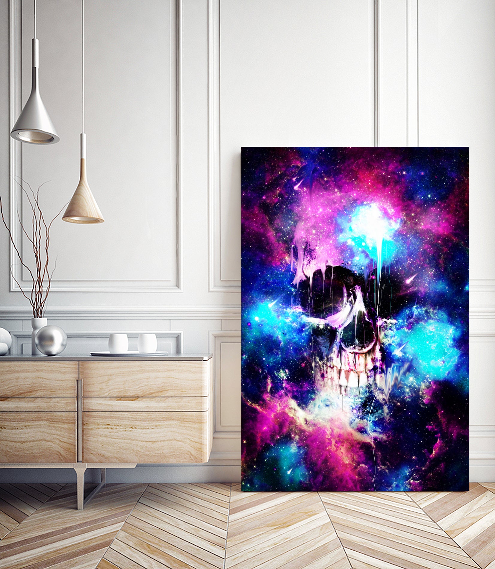 Space Skull by Francis Mi Oza on GIANT ART - blue mixed media