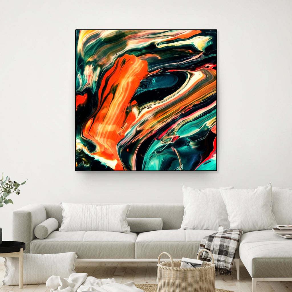 ABSTRACT COLORFUL PAINTING II-B3 by Pia Schneider on GIANT ART - orange mixed media