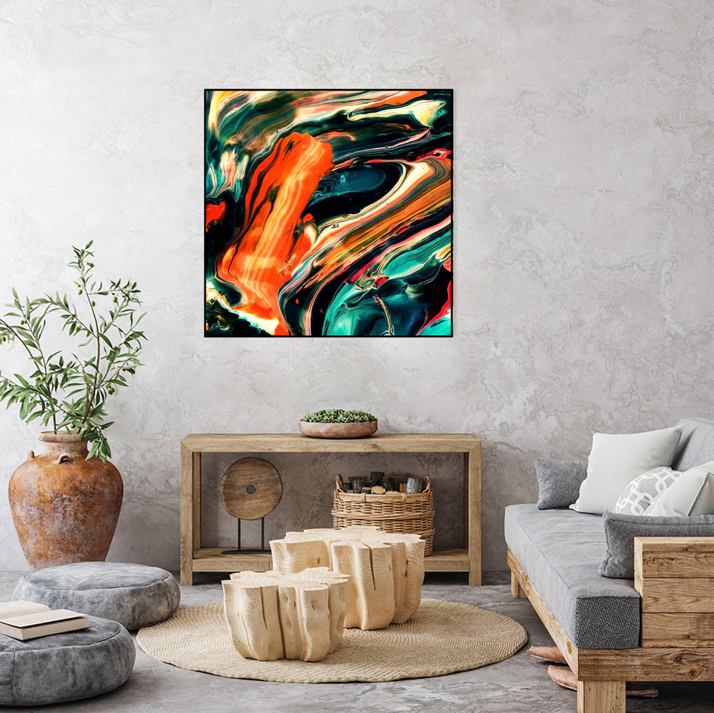 ABSTRACT COLORFUL PAINTING II-B3 by Pia Schneider on GIANT ART - orange mixed media