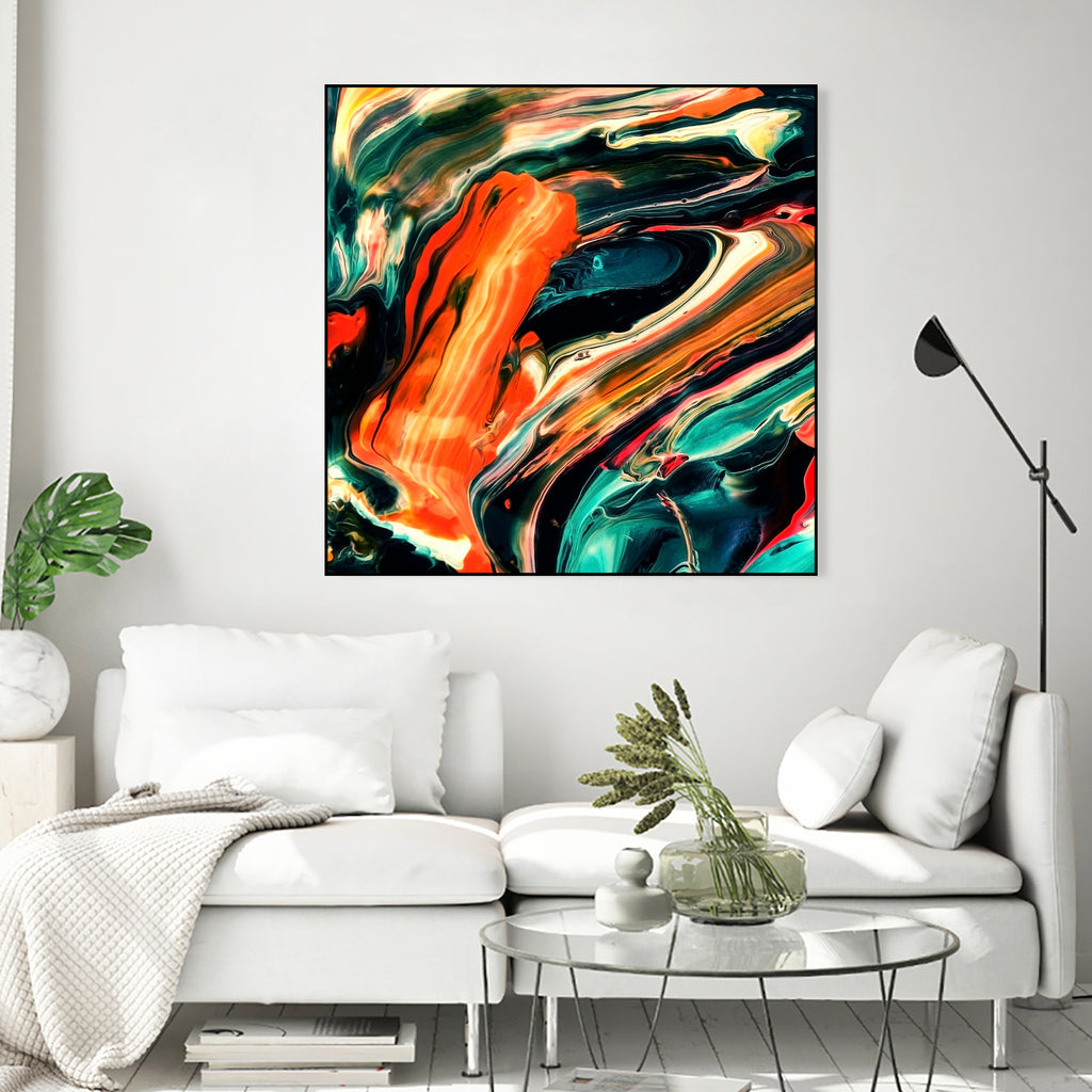 ABSTRACT COLORFUL PAINTING II-B3 by Pia Schneider on GIANT ART - orange mixed media