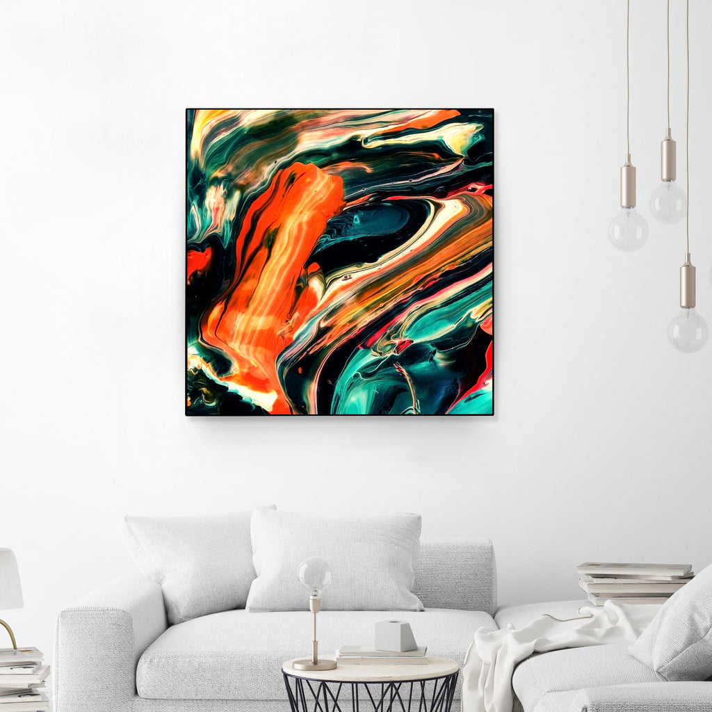 ABSTRACT COLORFUL PAINTING II-B3 by Pia Schneider on GIANT ART - orange mixed media