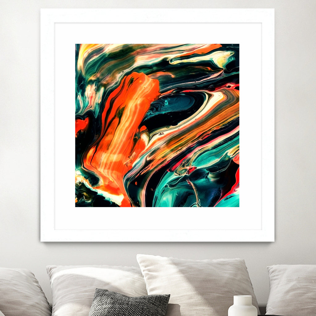 ABSTRACT COLORFUL PAINTING II-B3 by Pia Schneider on GIANT ART - orange mixed media