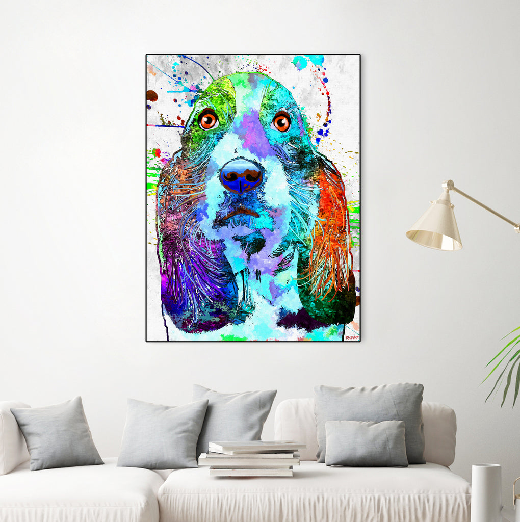 Basset Hound by Daniel Janda on GIANT ART - black digital painting