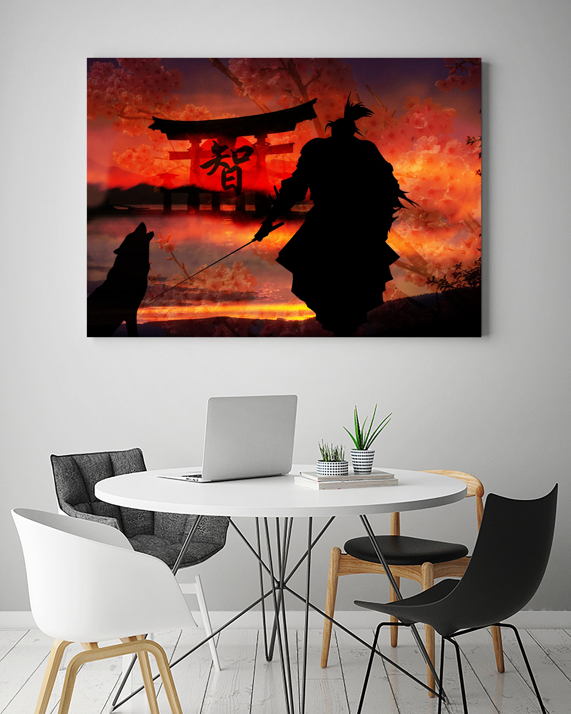 La sagesse du loup by Emmanuel Signorino on GIANT ART - orange digital painting