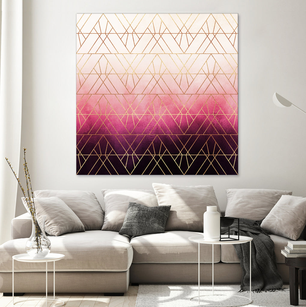 Pink Ombre Triangles by Elisabeth Fredriksson on GIANT ART - pink digital painting