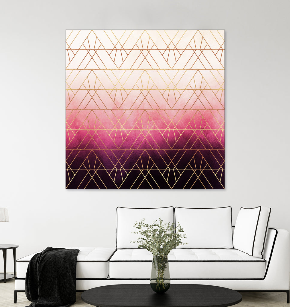 Pink Ombre Triangles by Elisabeth Fredriksson on GIANT ART - pink digital painting