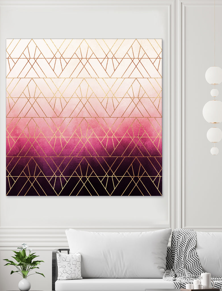 Pink Ombre Triangles by Elisabeth Fredriksson on GIANT ART - pink digital painting