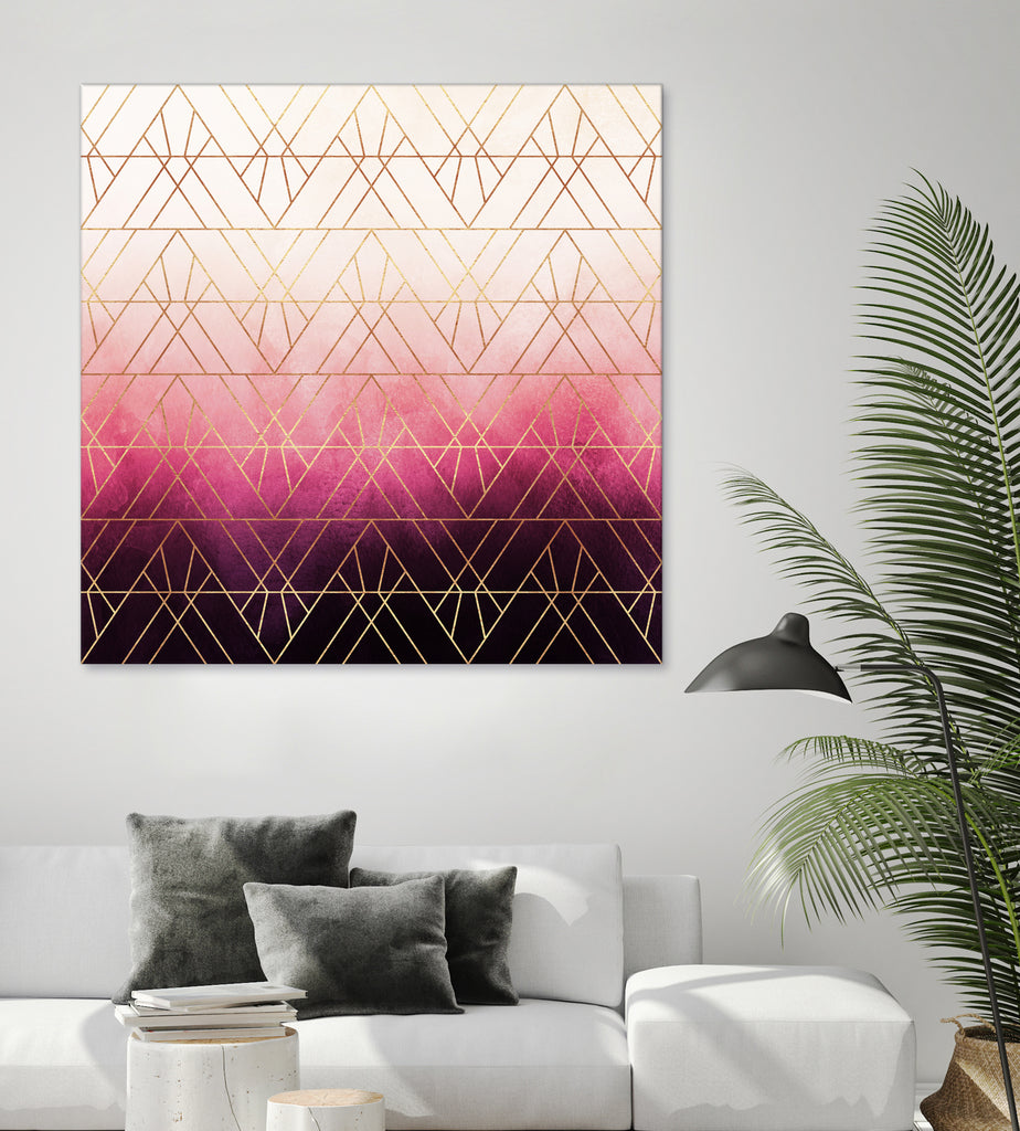 Pink Ombre Triangles by Elisabeth Fredriksson on GIANT ART - pink digital painting