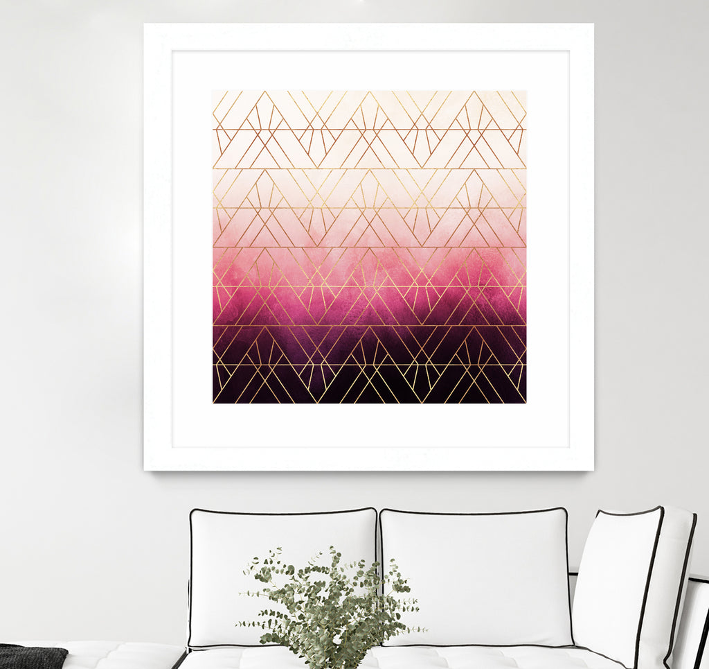 Pink Ombre Triangles by Elisabeth Fredriksson on GIANT ART - pink digital painting