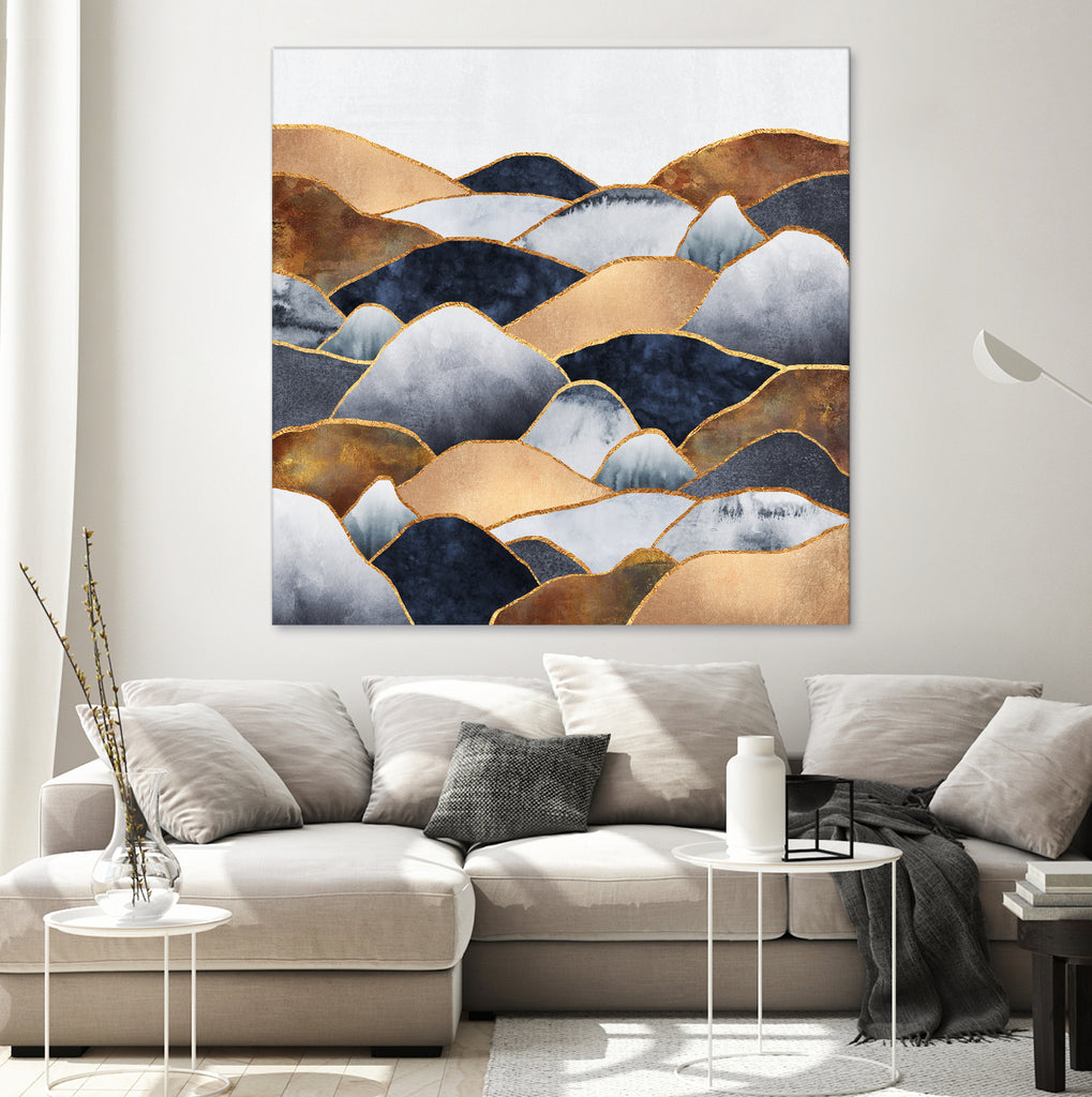 Hills 2 by Elisabeth Fredriksson on GIANT ART - blue digital painting