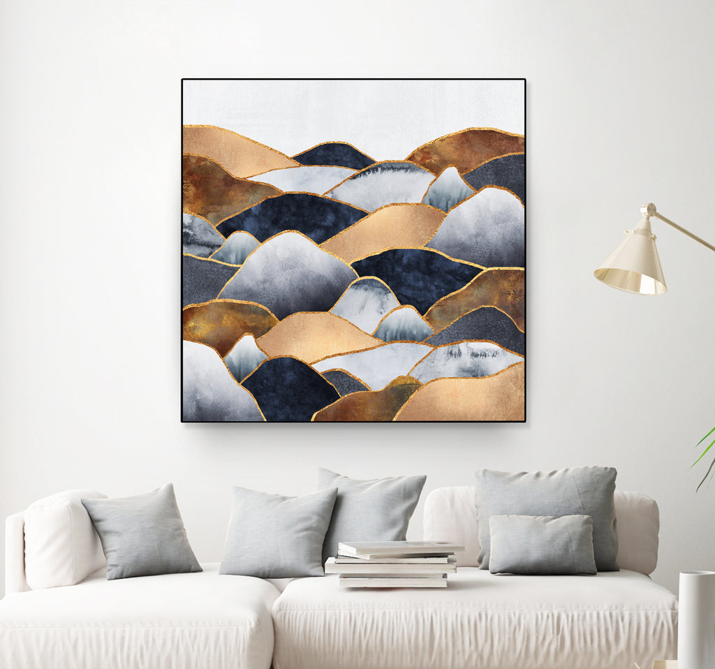 Hills 2 by Elisabeth Fredriksson on GIANT ART - blue digital painting