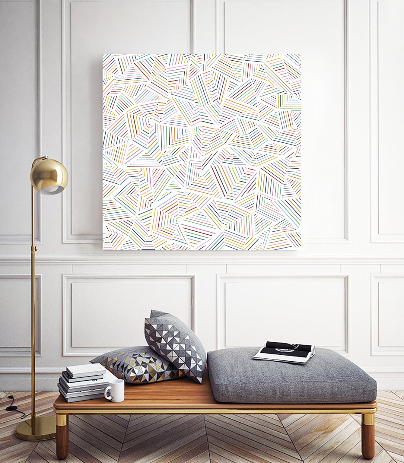 Ab Linear Rainbow by Emeline Tate-Robertson on GIANT ART - white digital painting