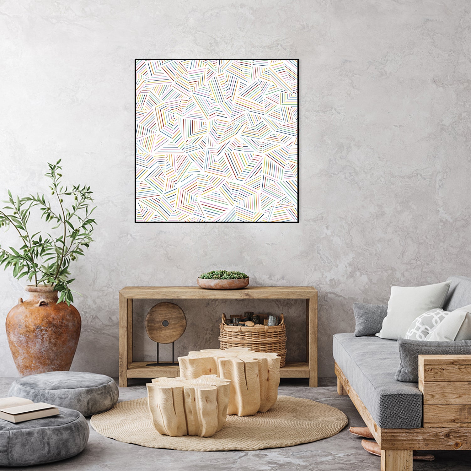 Ab Linear Rainbow by Emeline Tate-Robertson on GIANT ART - white digital painting