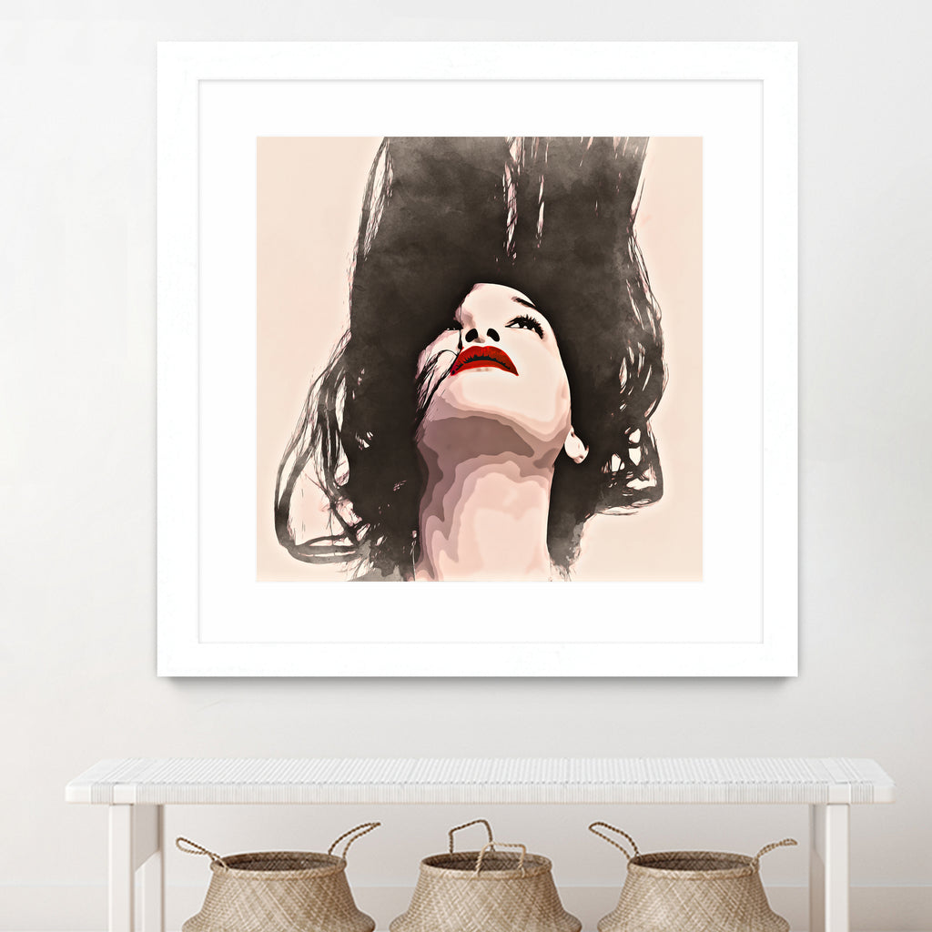 Woman upside down - painting in watercolor by CADET Pierre on GIANT ART - black digital painting