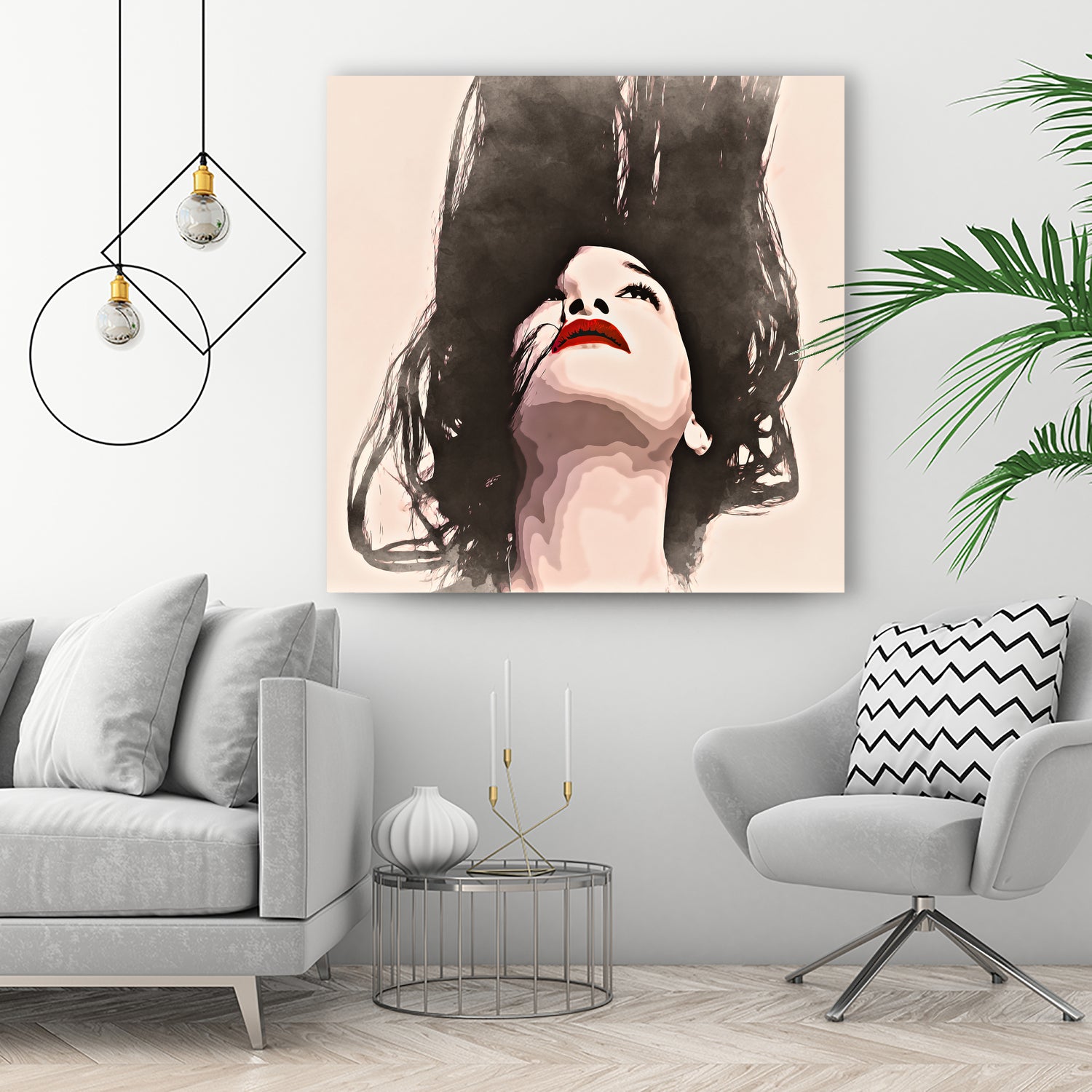Woman upside down - painting in watercolor by CADET Pierre on GIANT ART - black digital painting