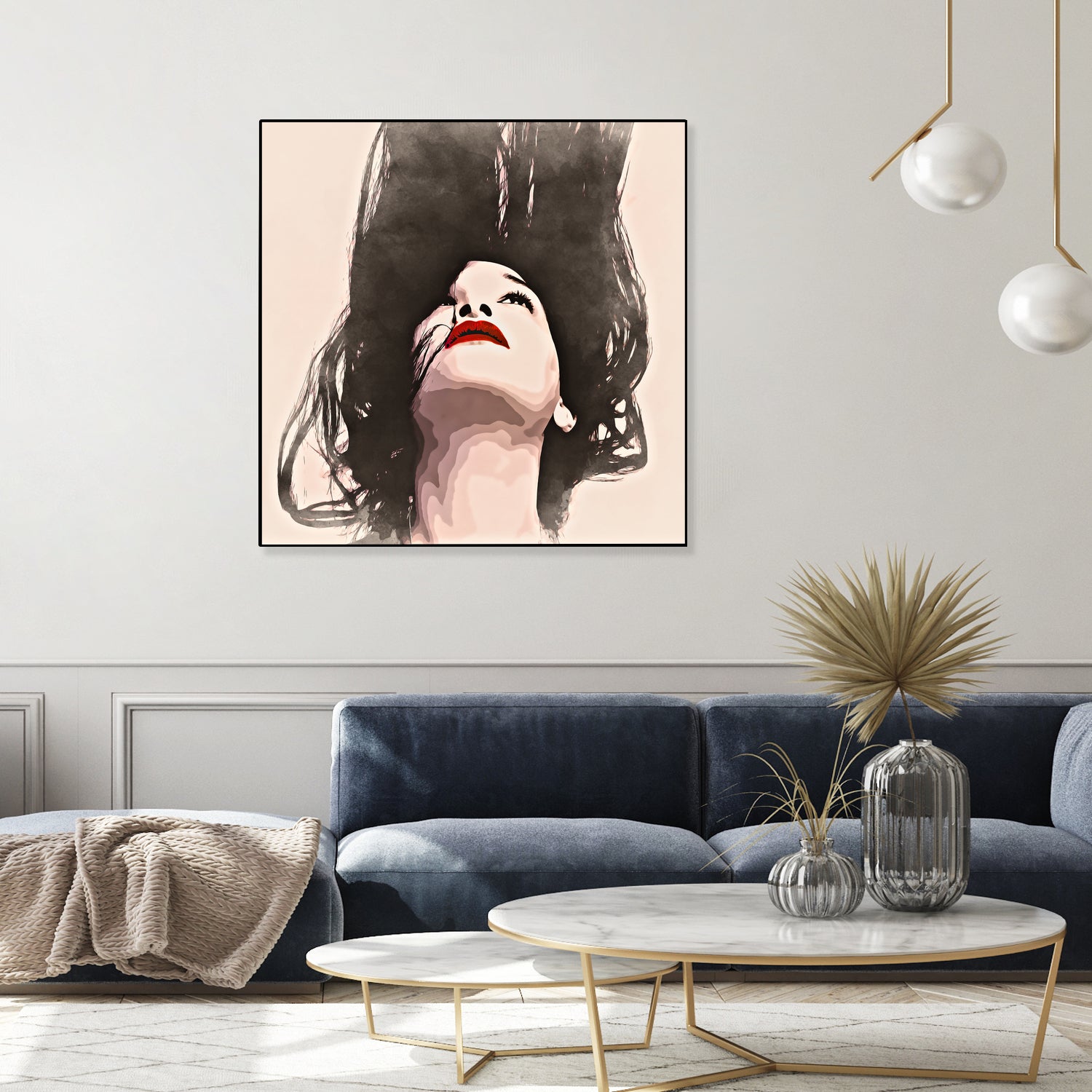 Woman upside down - painting in watercolor by CADET Pierre on GIANT ART - black digital painting