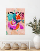 abstract embroidery by Nastya Bogdanova on GIANT ART - pink mixed media