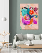 abstract embroidery by Nastya Bogdanova on GIANT ART - pink mixed media