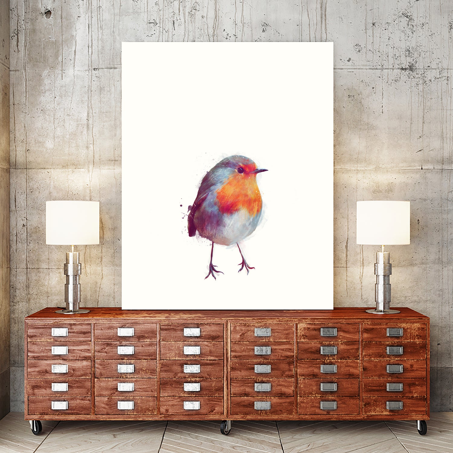 Winter Robin by Amy Hamilton on GIANT ART - digital painting