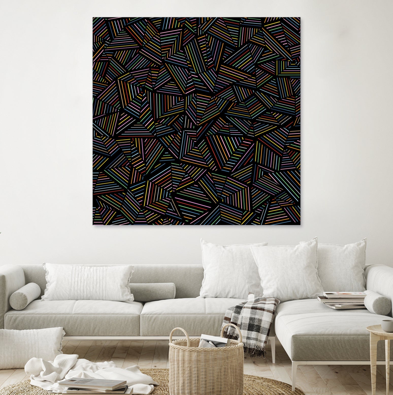 Ab Linear Rainbow B by Emeline Tate-Robertson on GIANT ART - black digital painting