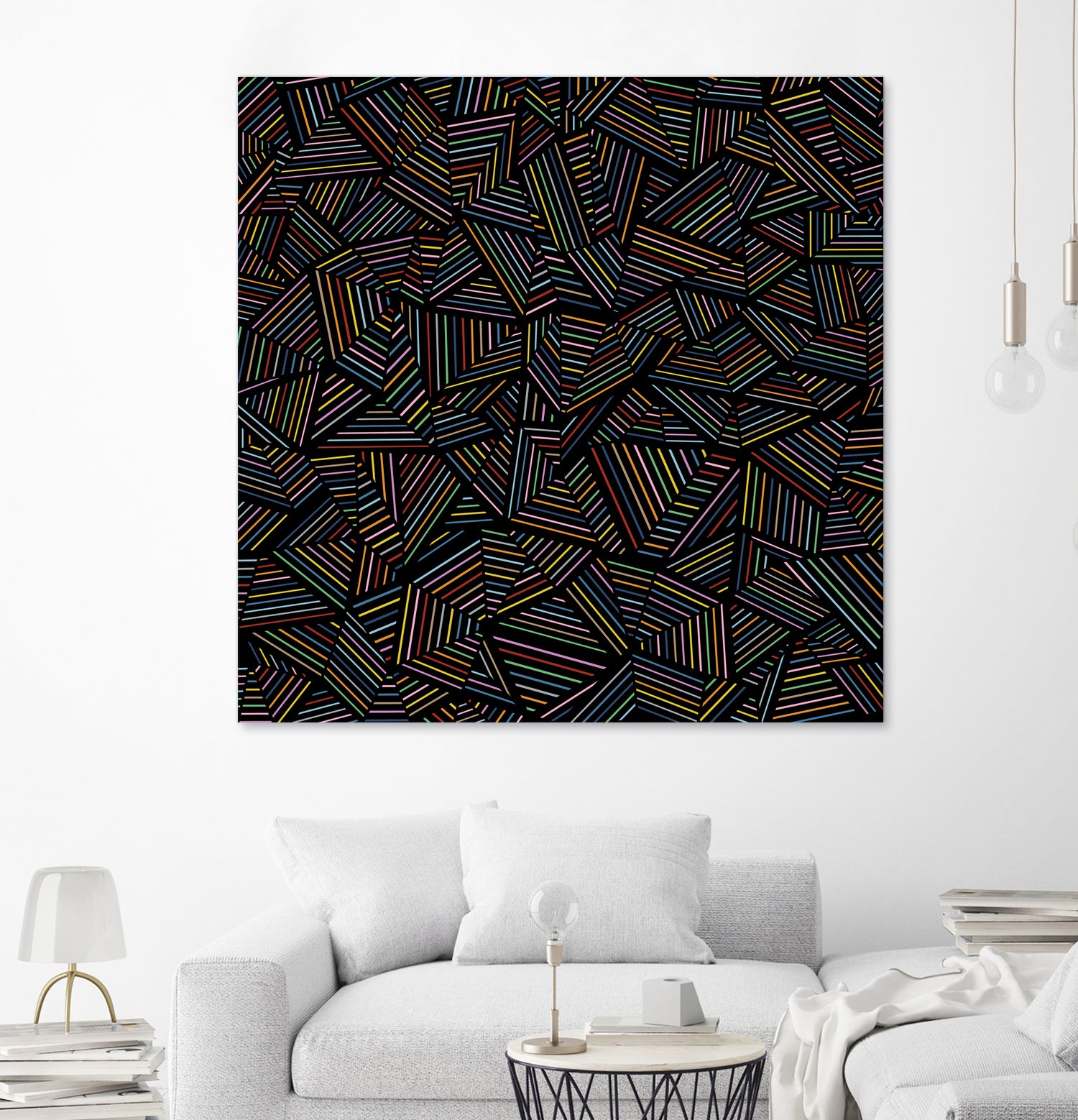 Ab Linear Rainbow B by Emeline Tate-Robertson on GIANT ART - black digital painting