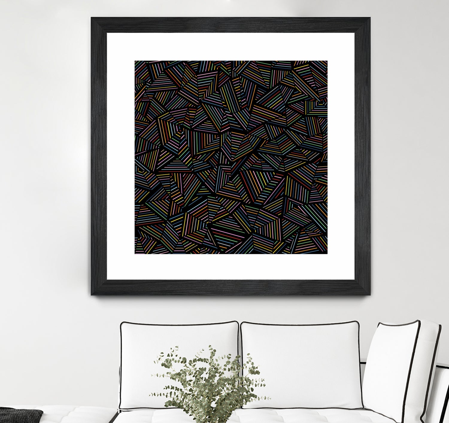 Ab Linear Rainbow B by Emeline Tate-Robertson on GIANT ART - black digital painting